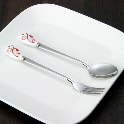 Aqua Tea Spoon & Fork Set(L)